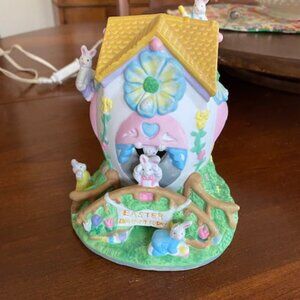 Vintage * Heavy PASTEL EASTER EGG HOUSE Freestanding NIGHT / Accent LIGHT